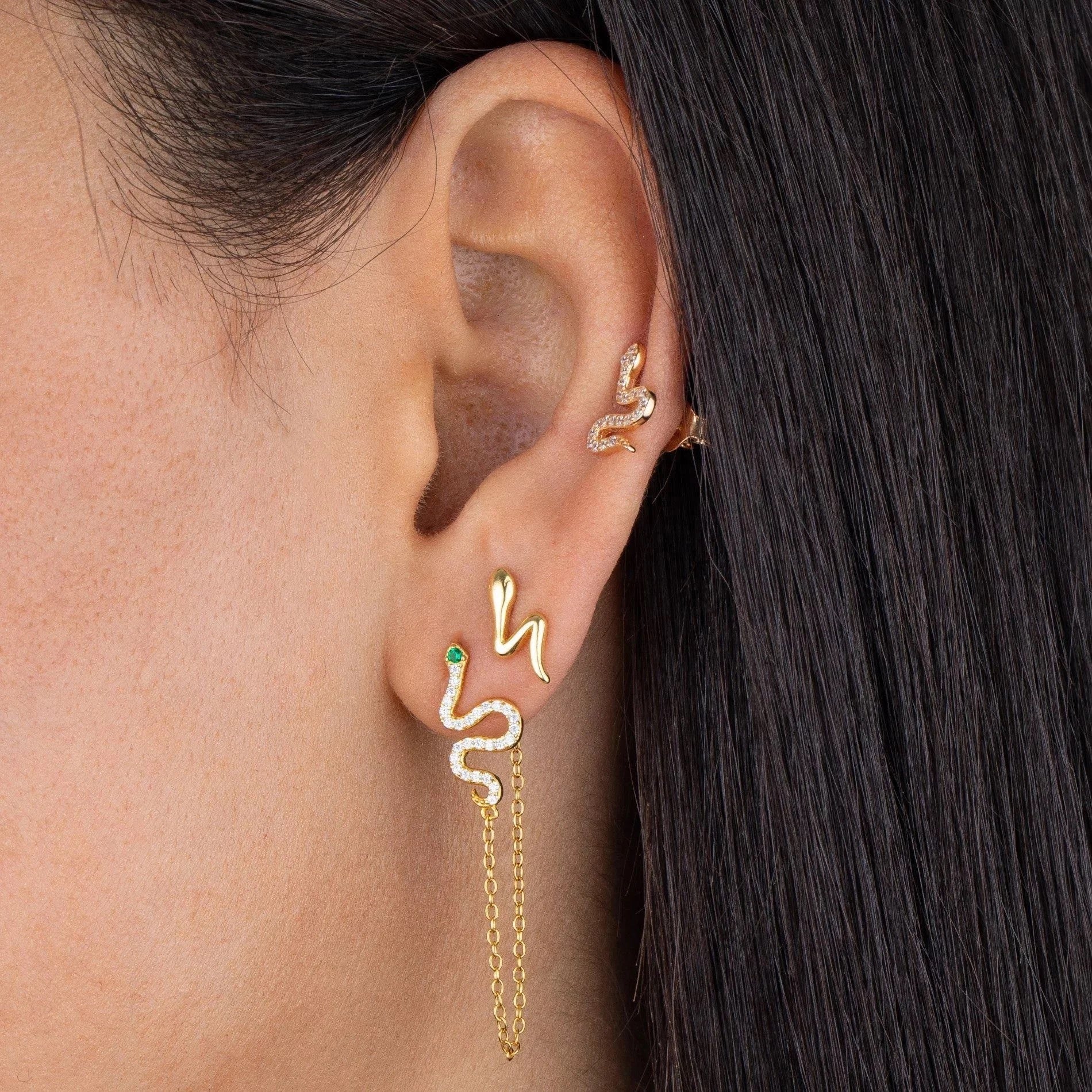 Snake on a Chain earrings