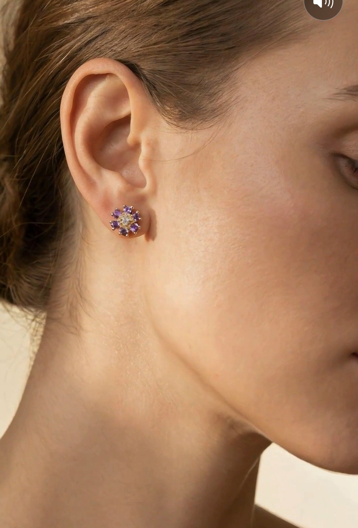 Clous d'oreilles fleur zirconium