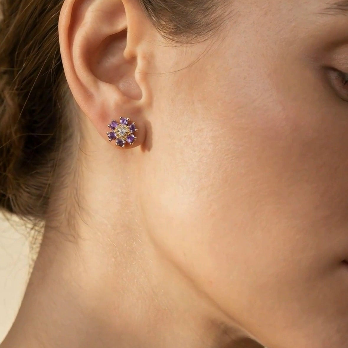 Studs Zirkonia flower oorknopjes