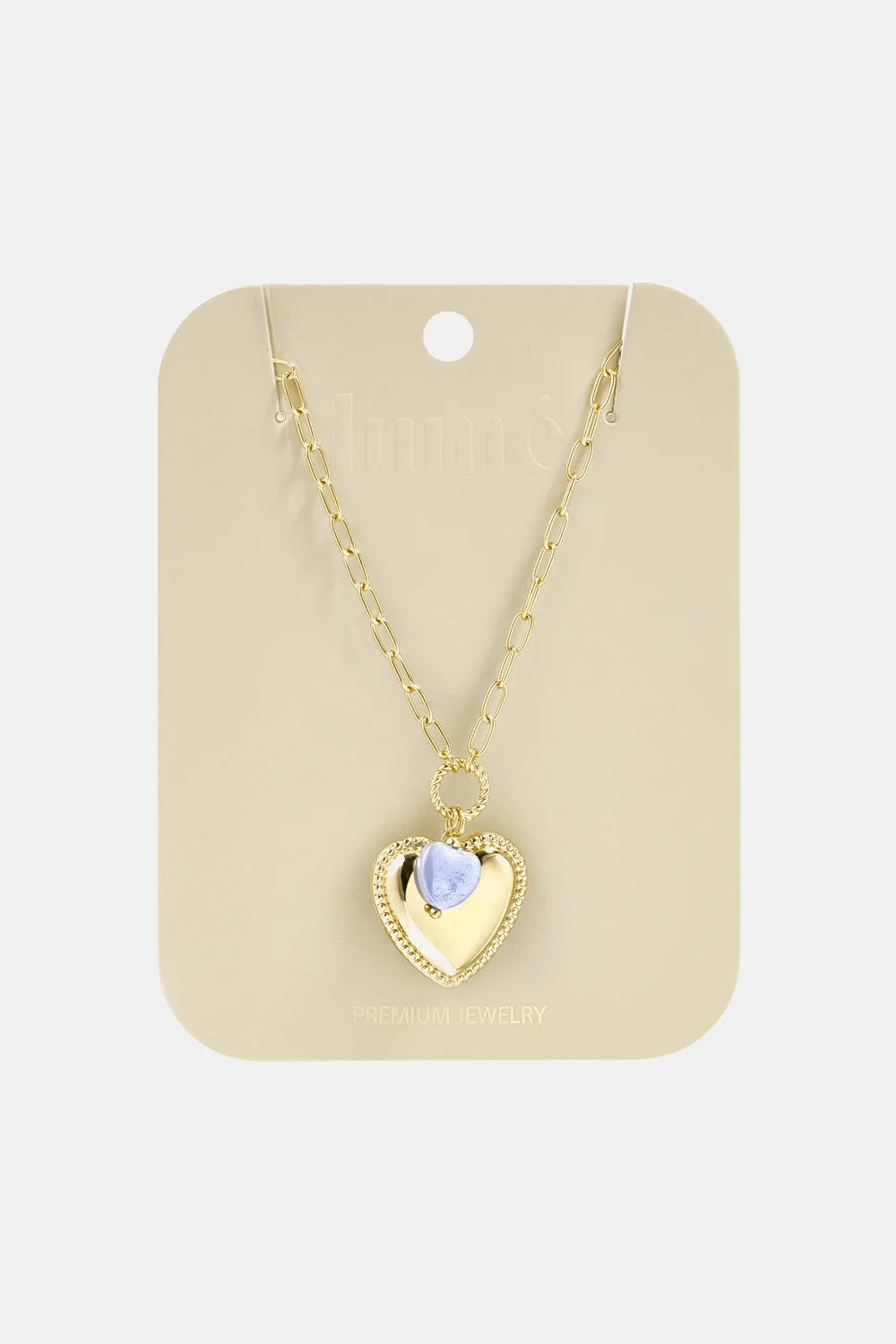 Gold love purple heart neckless