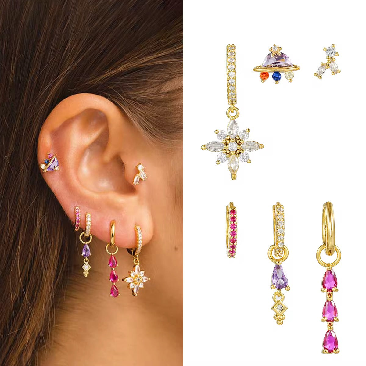 Flower zirconia Mix&Match set