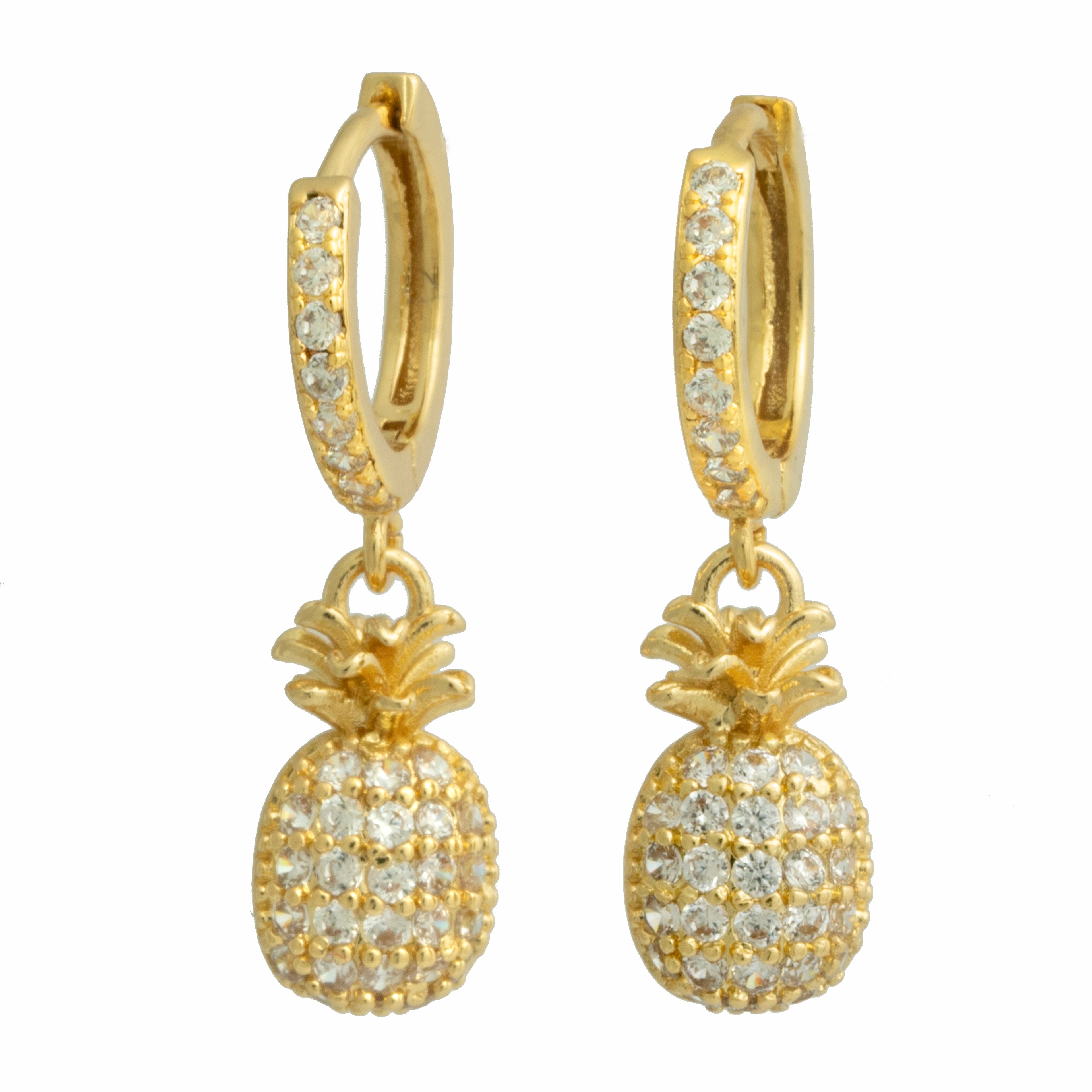Pineapple Zirconia Hoop Earrings