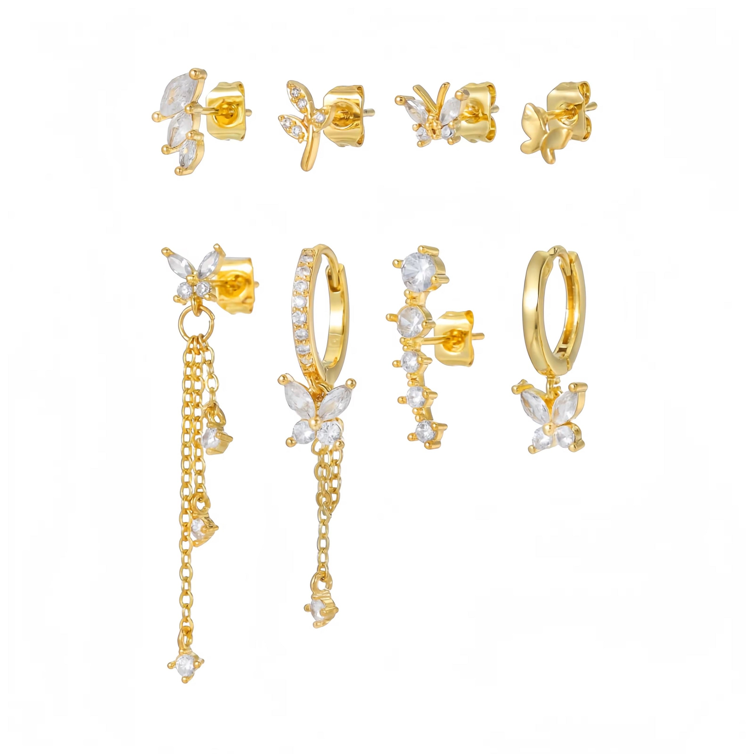 Mix & Match Zircon Butterfly Earrings