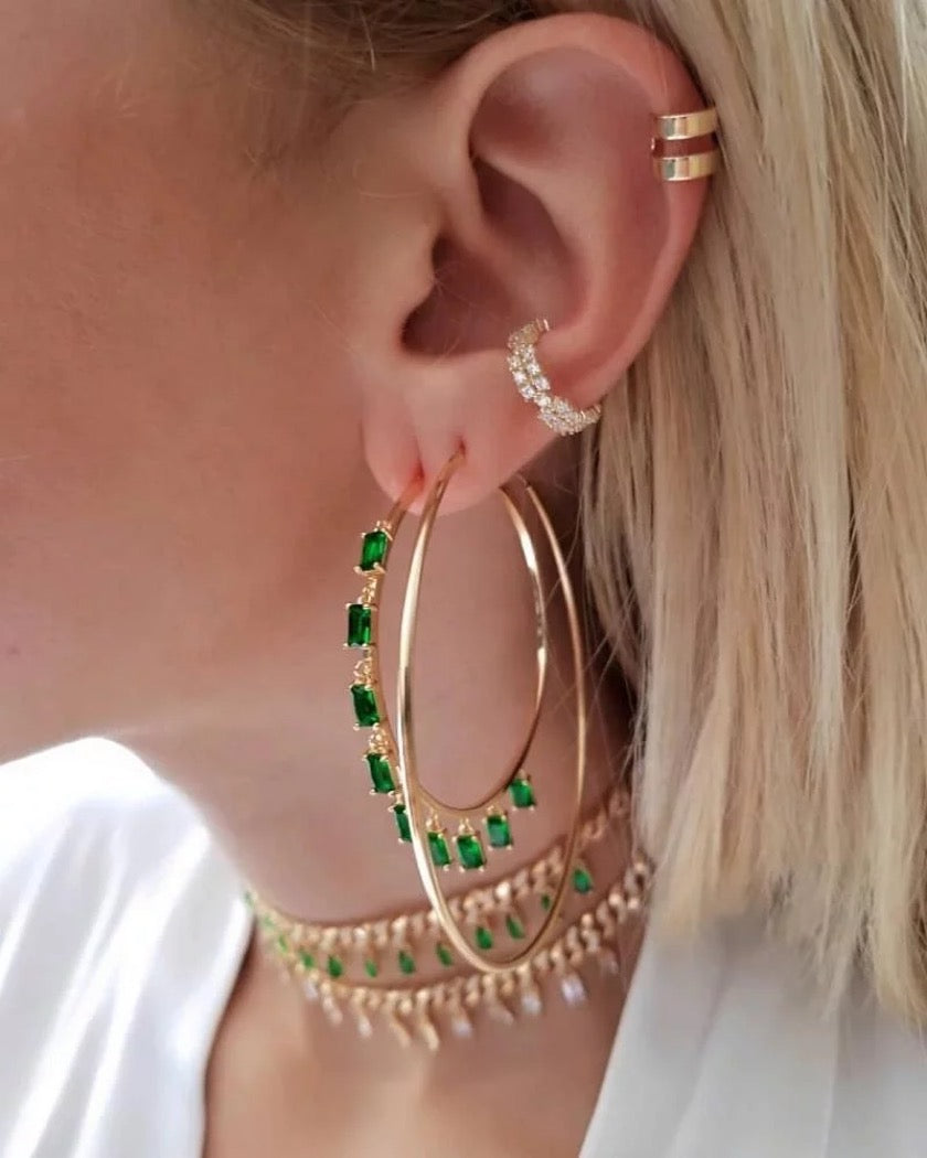Zirconia green earrings