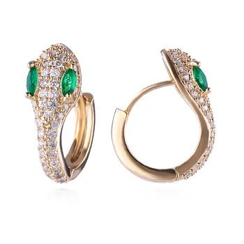Snake cubic zirconia hoop earrings