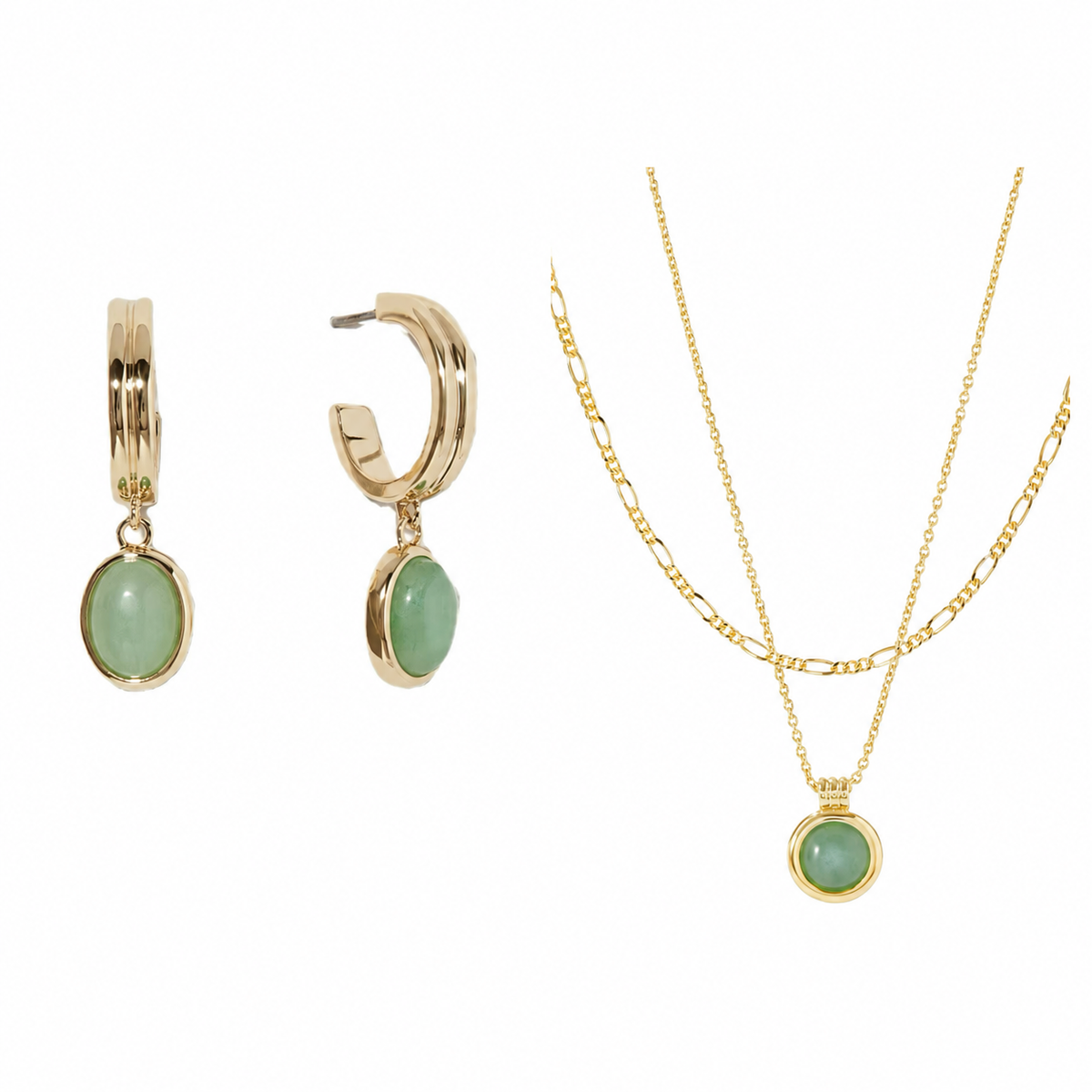 Aventurijn Earring & Ketting set