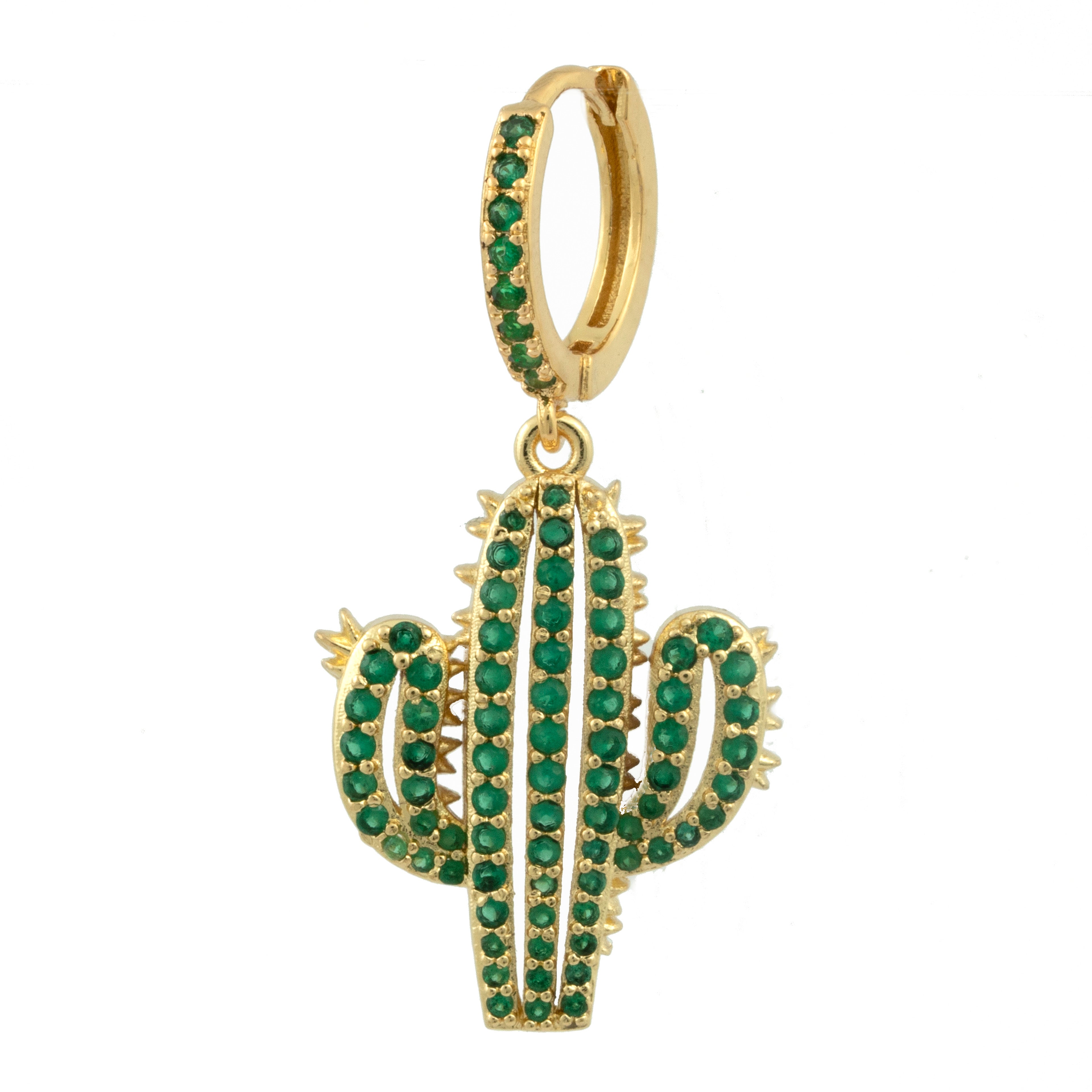 Cactus zirconia hoop earrings