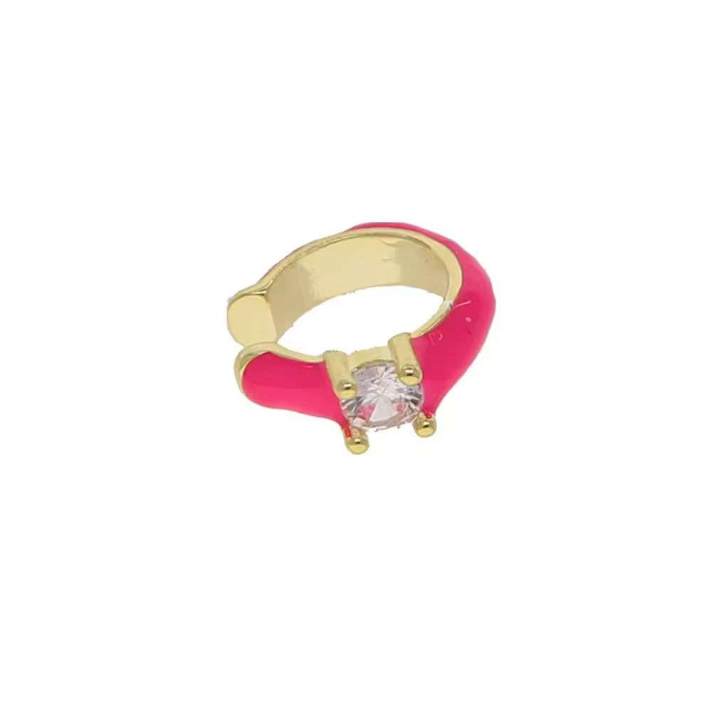 Neon zirconia ear cuff