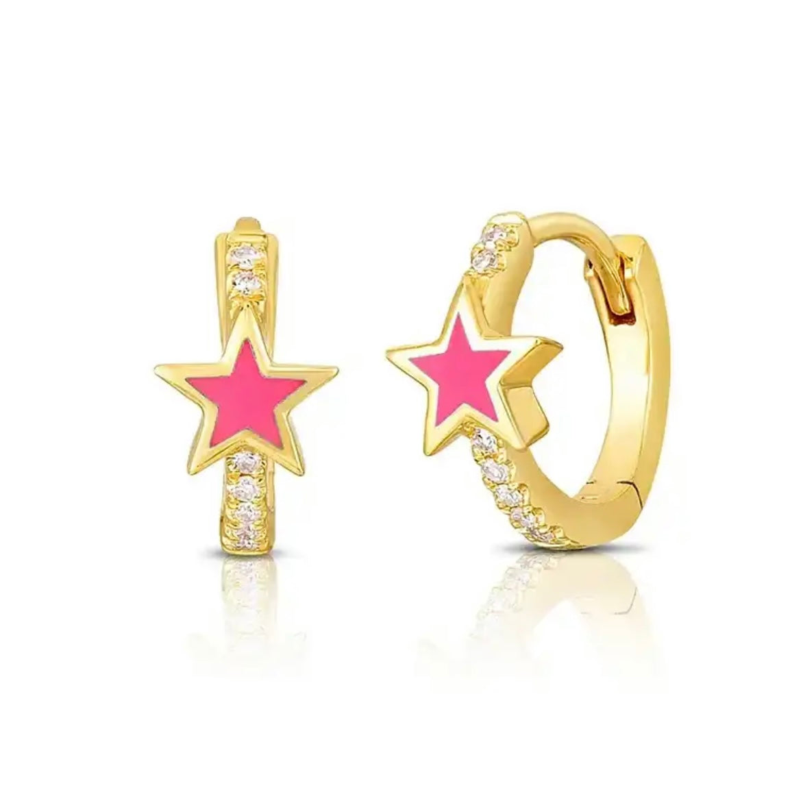 Zirconia little star hoop Earrings
