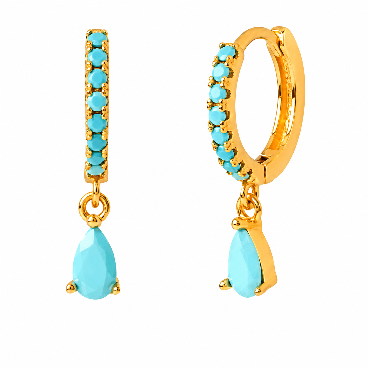 Teardrop Zircon Hoop Earrings