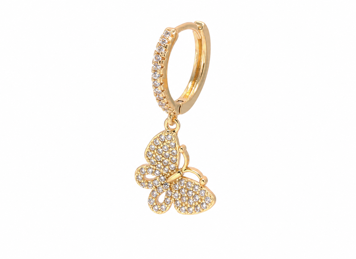 Butterfly hoop oorbel