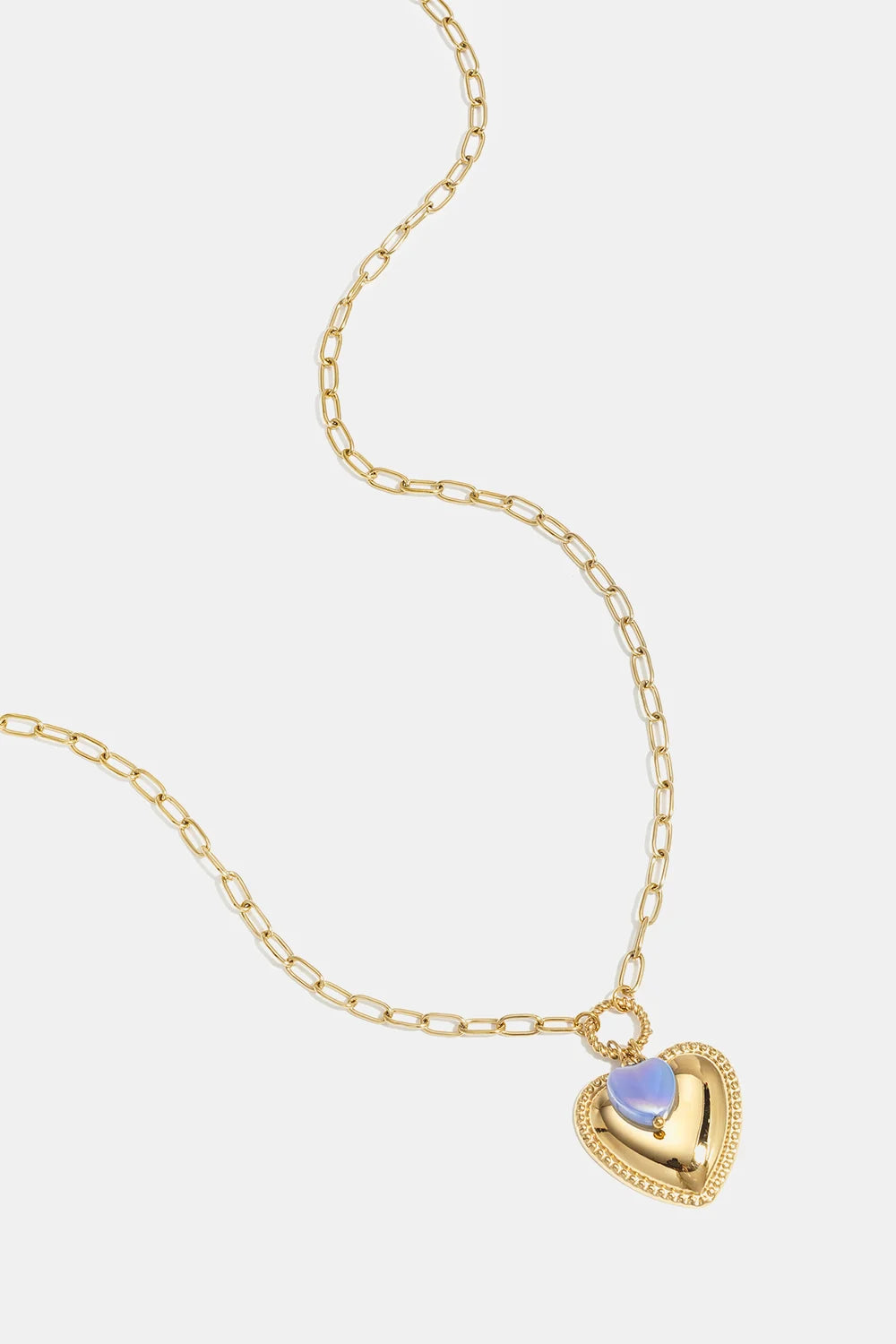Gold love purple heart necklace