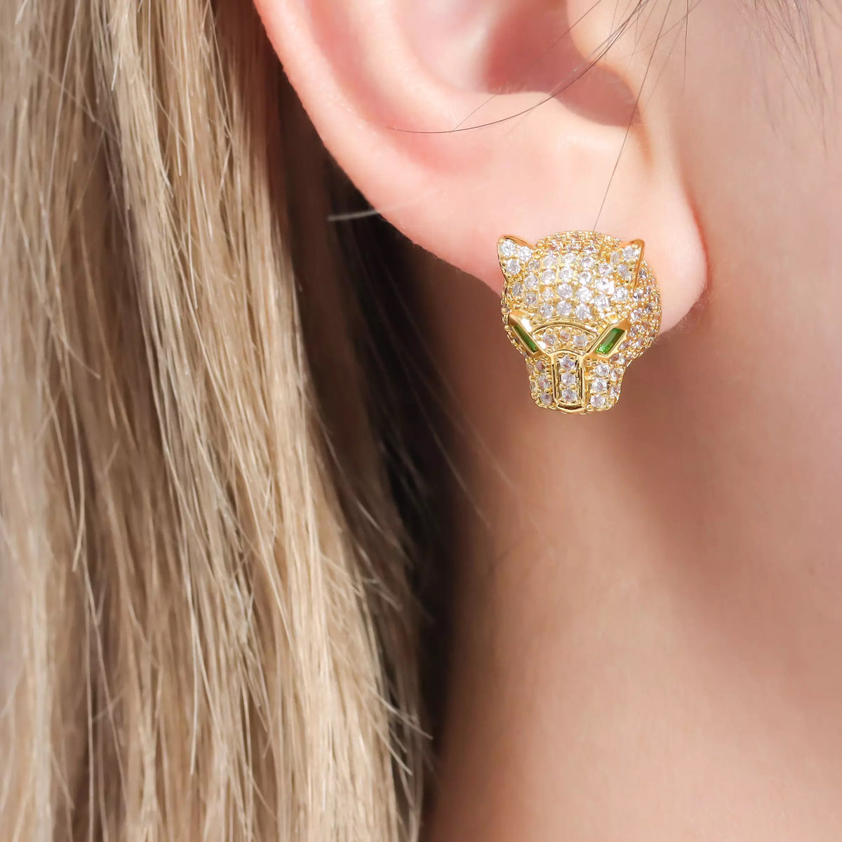 Zirkonia luipaard studs