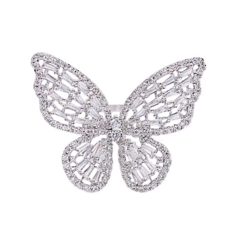 Vlinder zirkonia ring