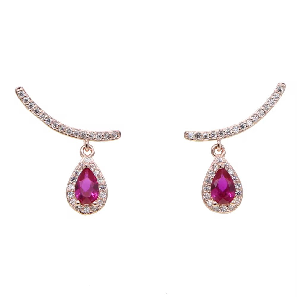 Zirconia Teardrop Stud Earrings