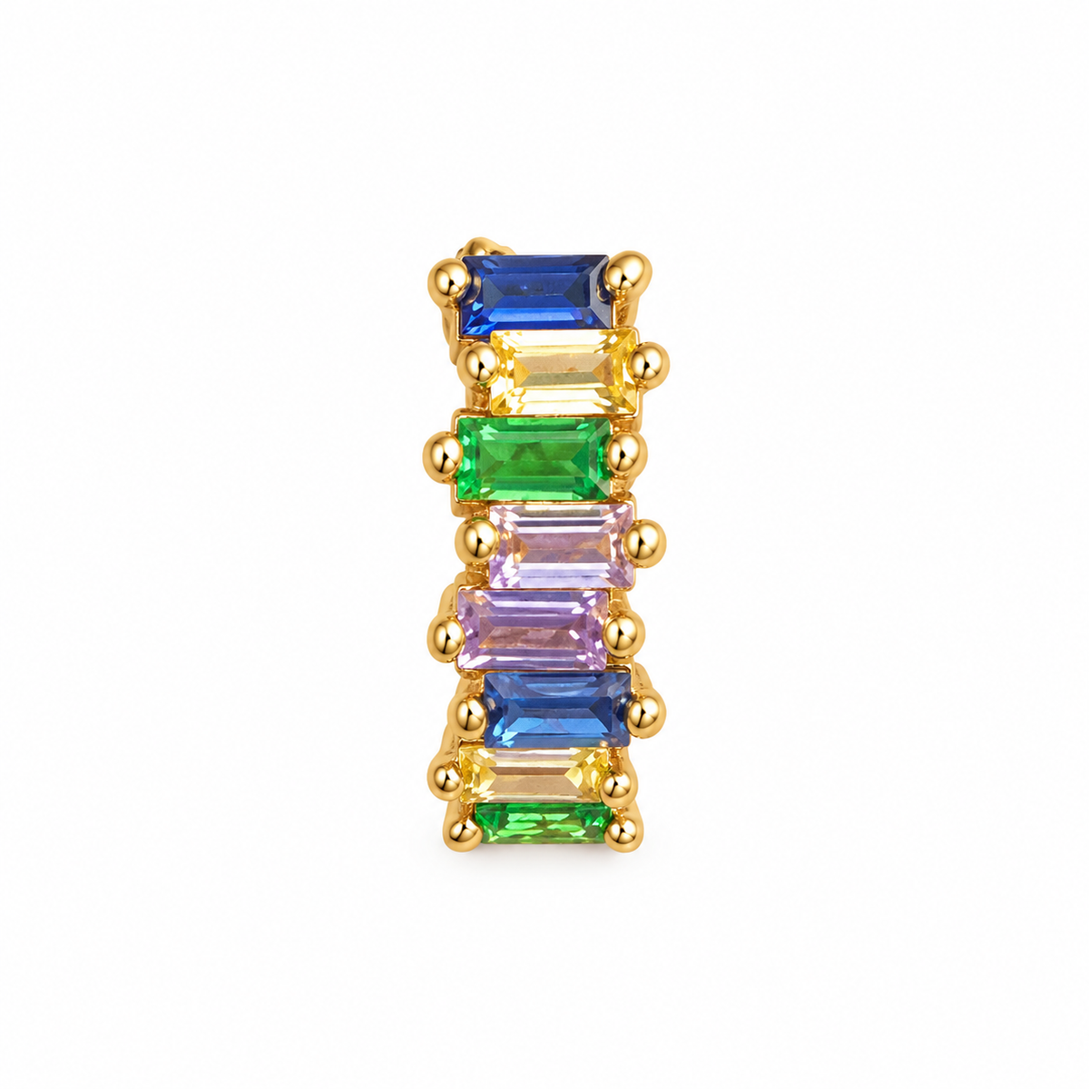 Zirkonia regenboog oorring