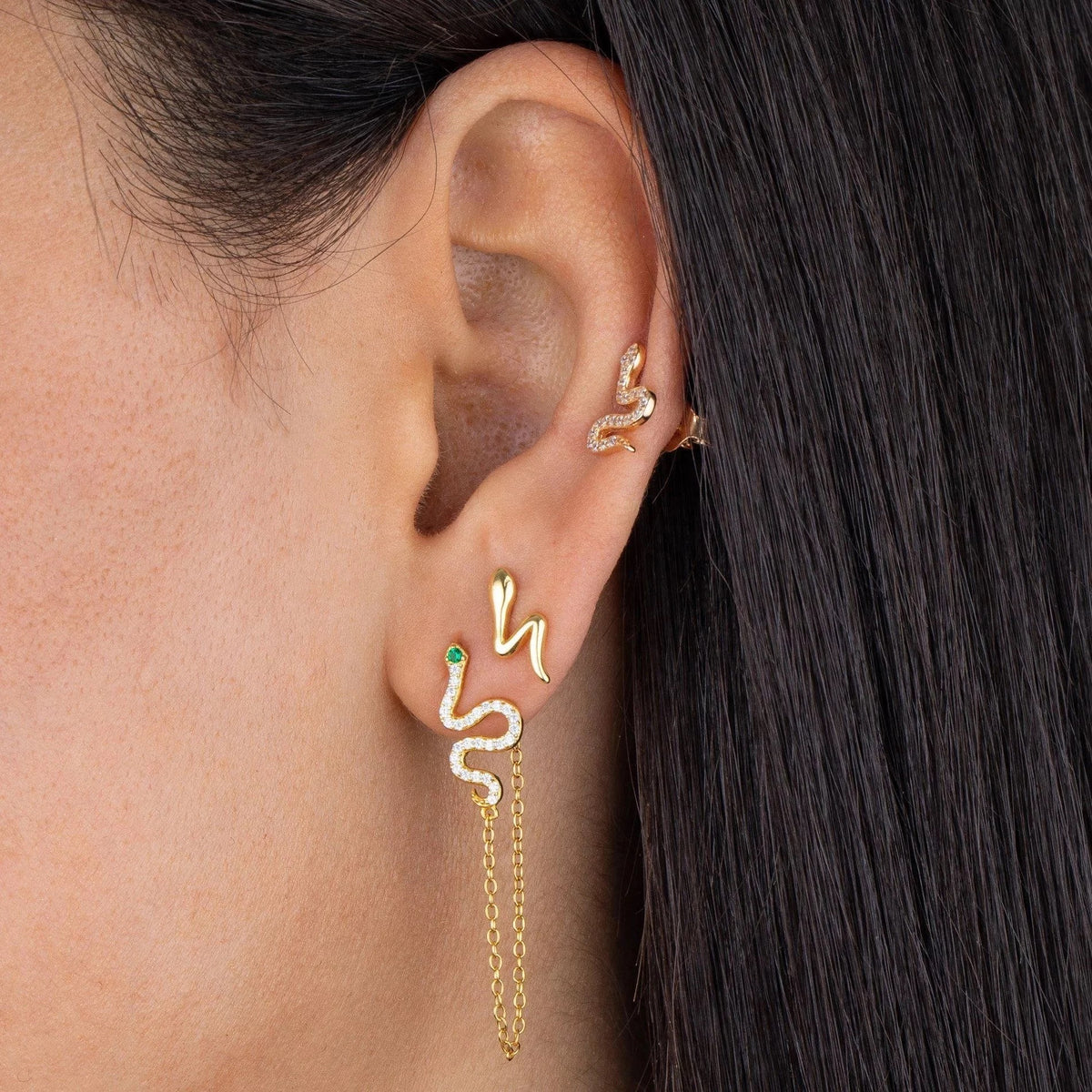 Zirkinia snake chain earring
