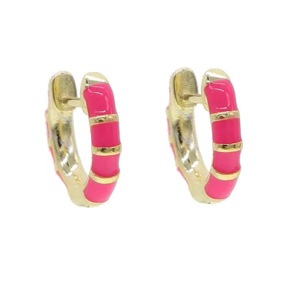 Neon hoop oorbellen