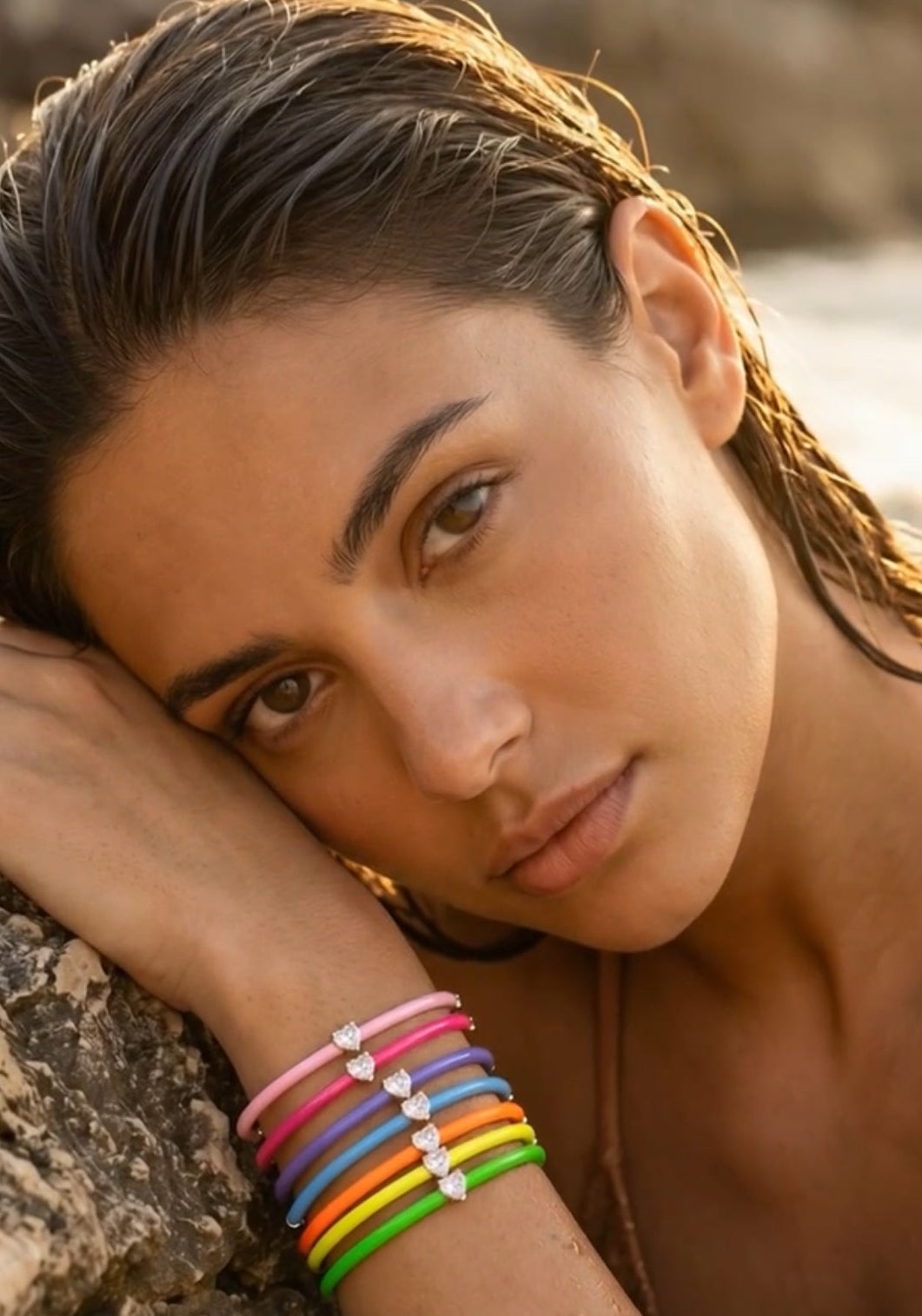 Neon zirkonia hart armband