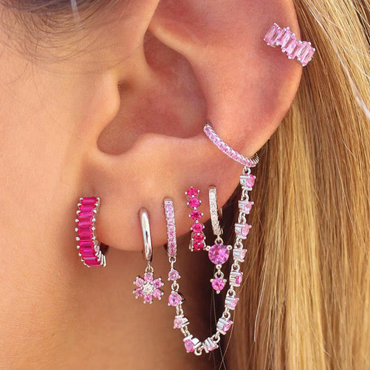 Zirkonia Mix & Match Pink Gold & Silver set