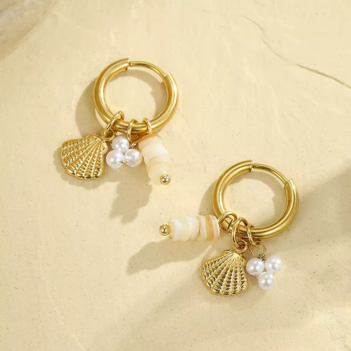Ocean Pearl Hoop Earrings