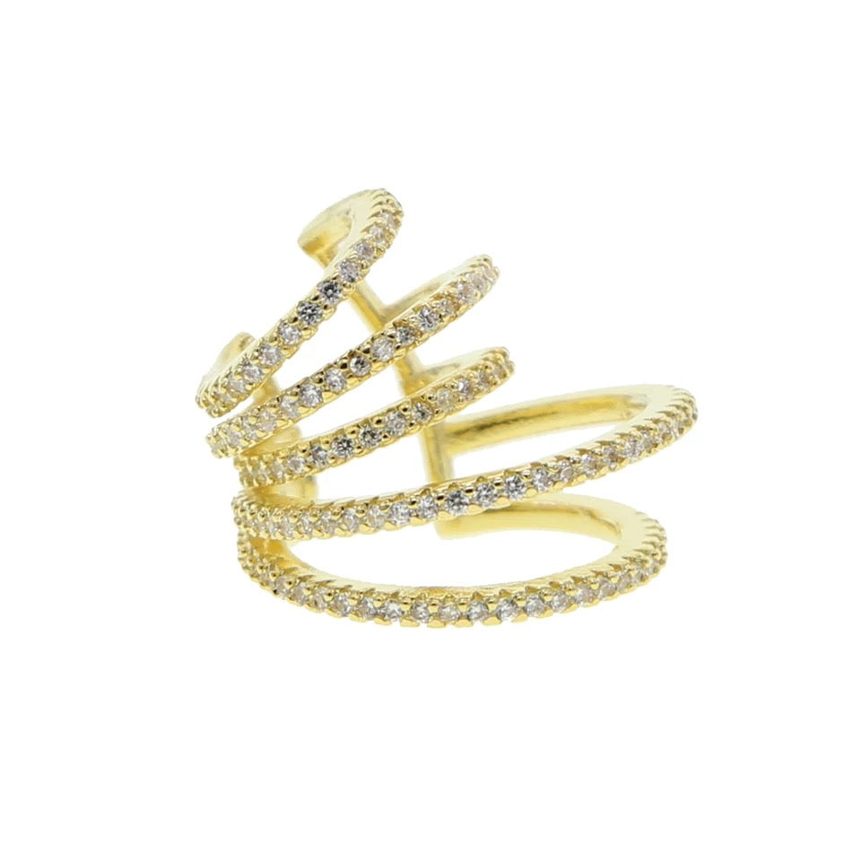Multi ring Zirkonia earcufs
