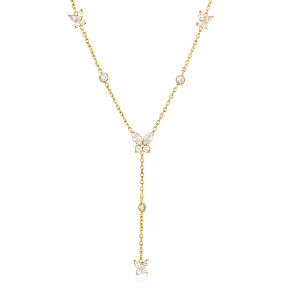 Zirconia butterfly necklace