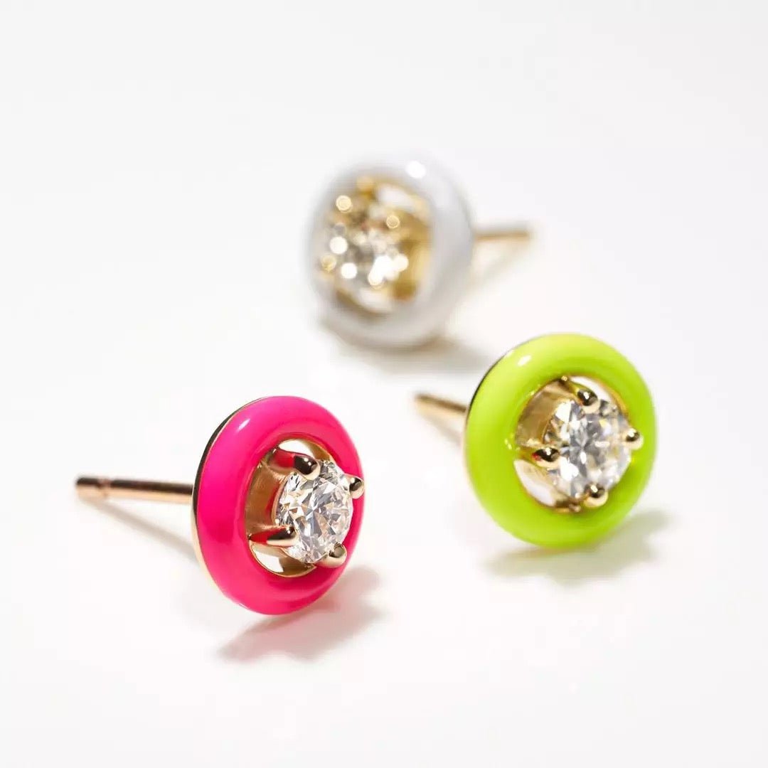 Neon Zirkonia Oorknop