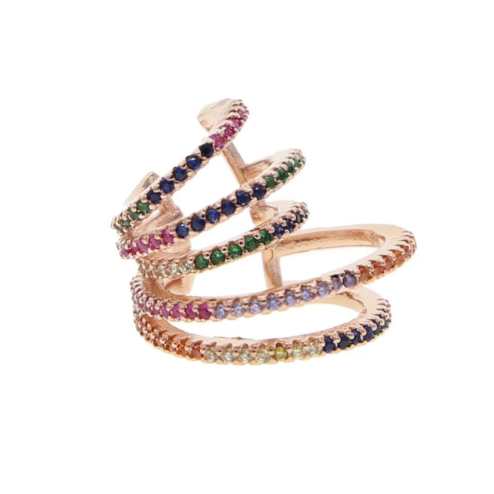 Multi ring Zirkonia earcufs