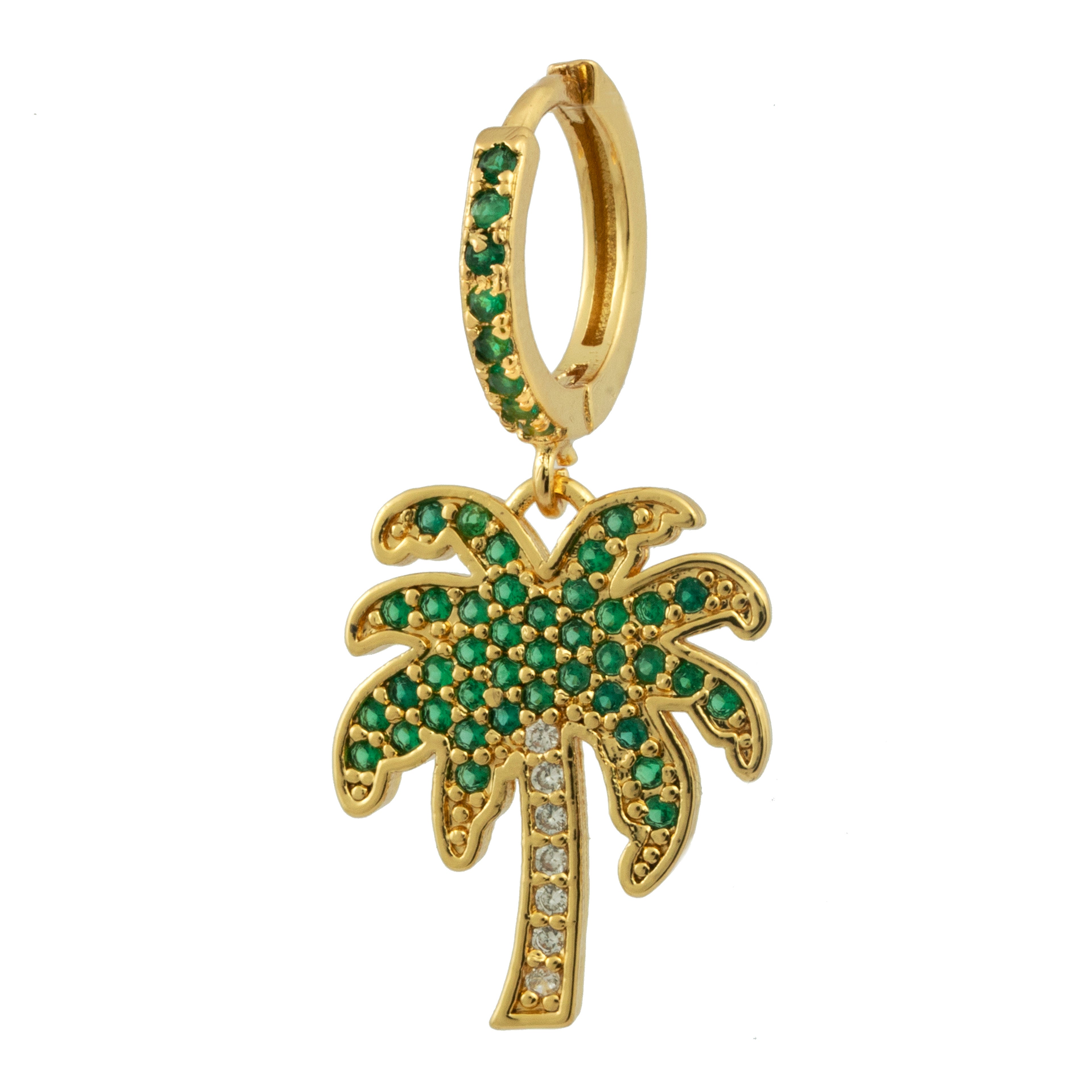 Palmboom Zirkonia Oorbel