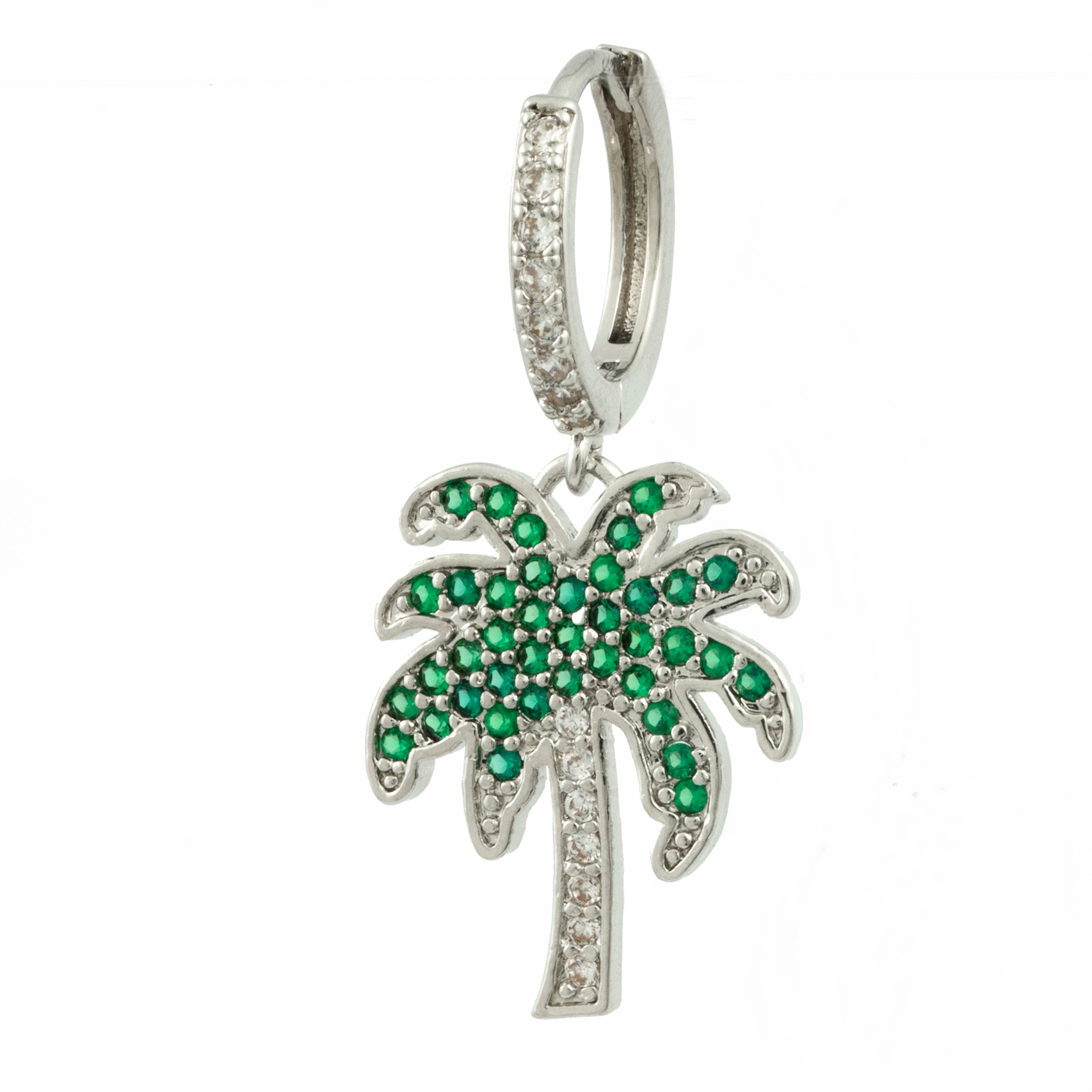 Palmboom Zirkonia Oorbel