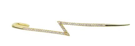 Zirkonia earcuf&pin-earring