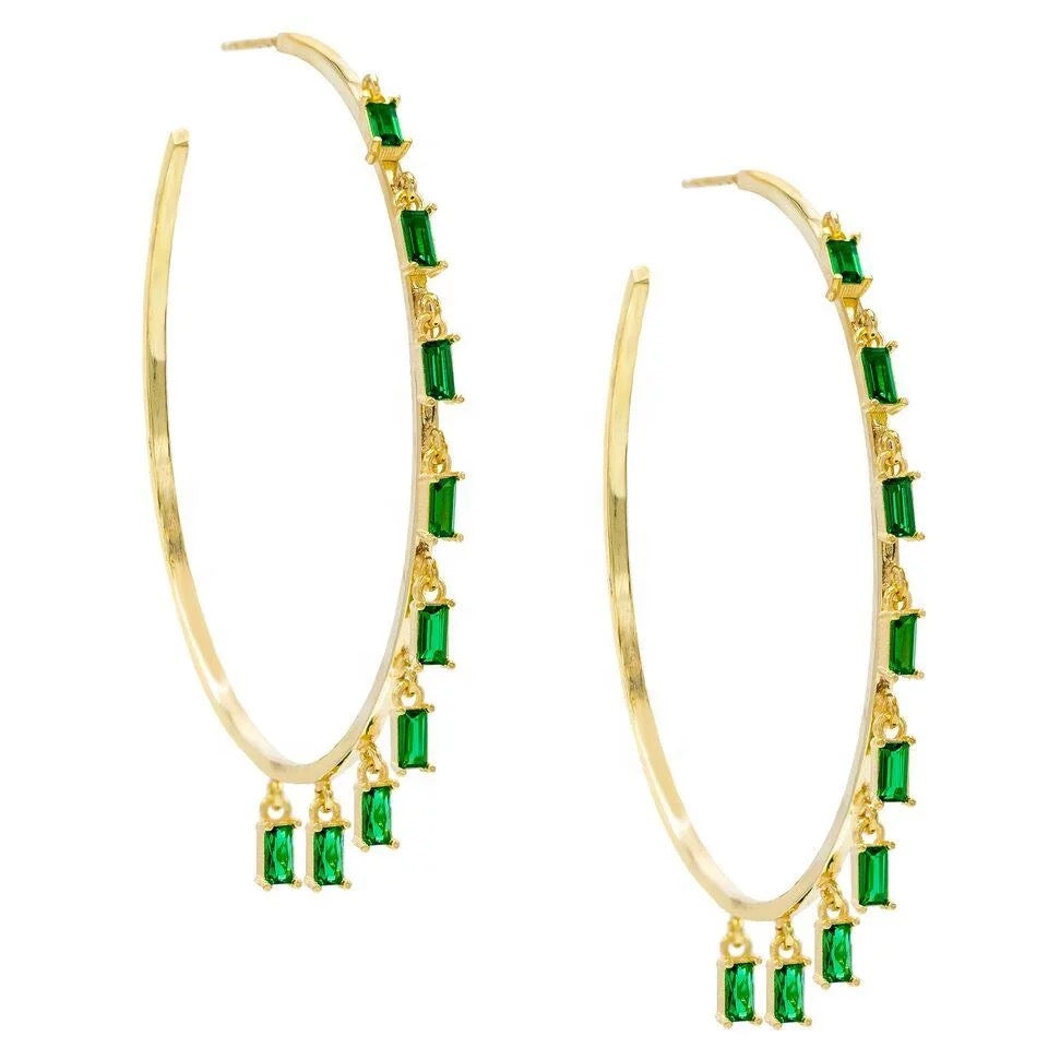 Zirconia green earrings