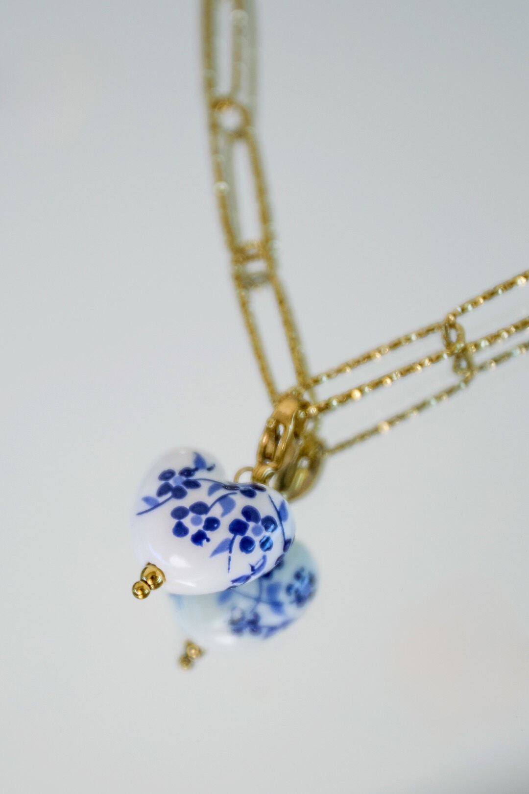 Delfts blauw hart ketting