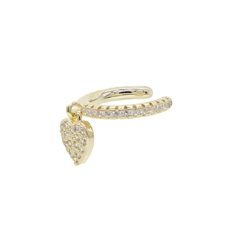 Heart Cubic Zirconia ear cuffs