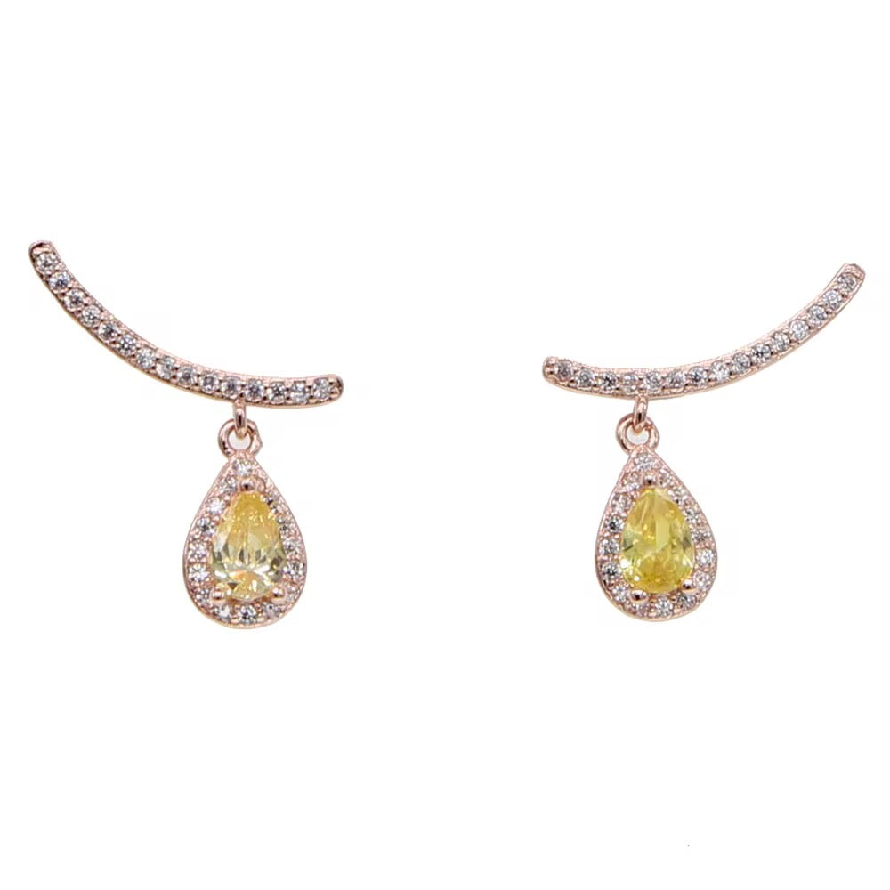 Zirconia Teardrop Stud Earrings