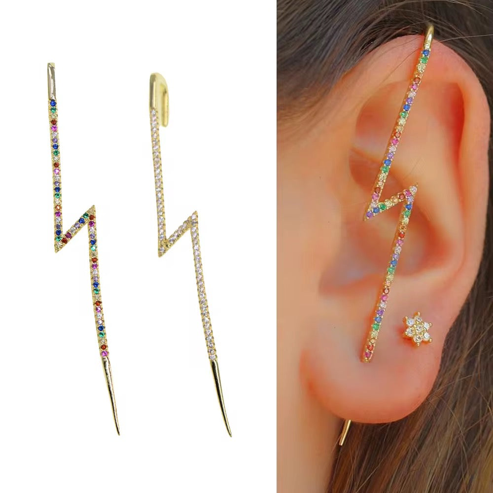 Zirkonia earcuf&pin-earring