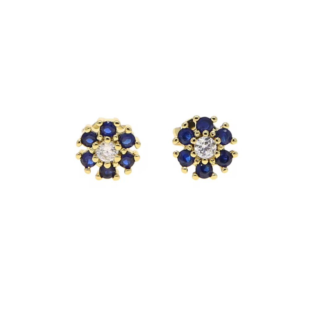 Cubic Zirconia flower stud earrings