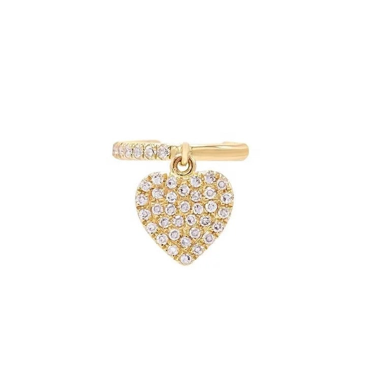 Heart Cubic Zirconia ear cuffs