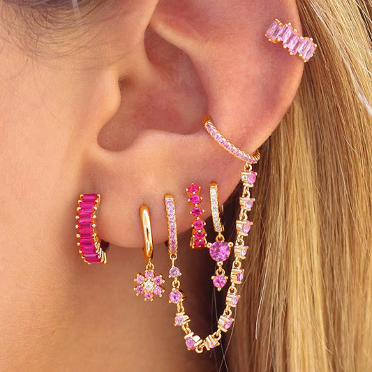 Zirkonia Mix & Match Pink Gold & Silver set