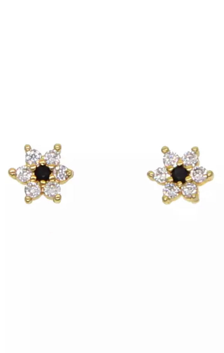 Cubic Zirconia Flower Stud Earrings