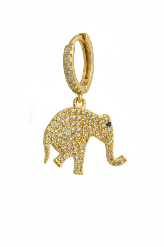 Zirconia Elephant Earring