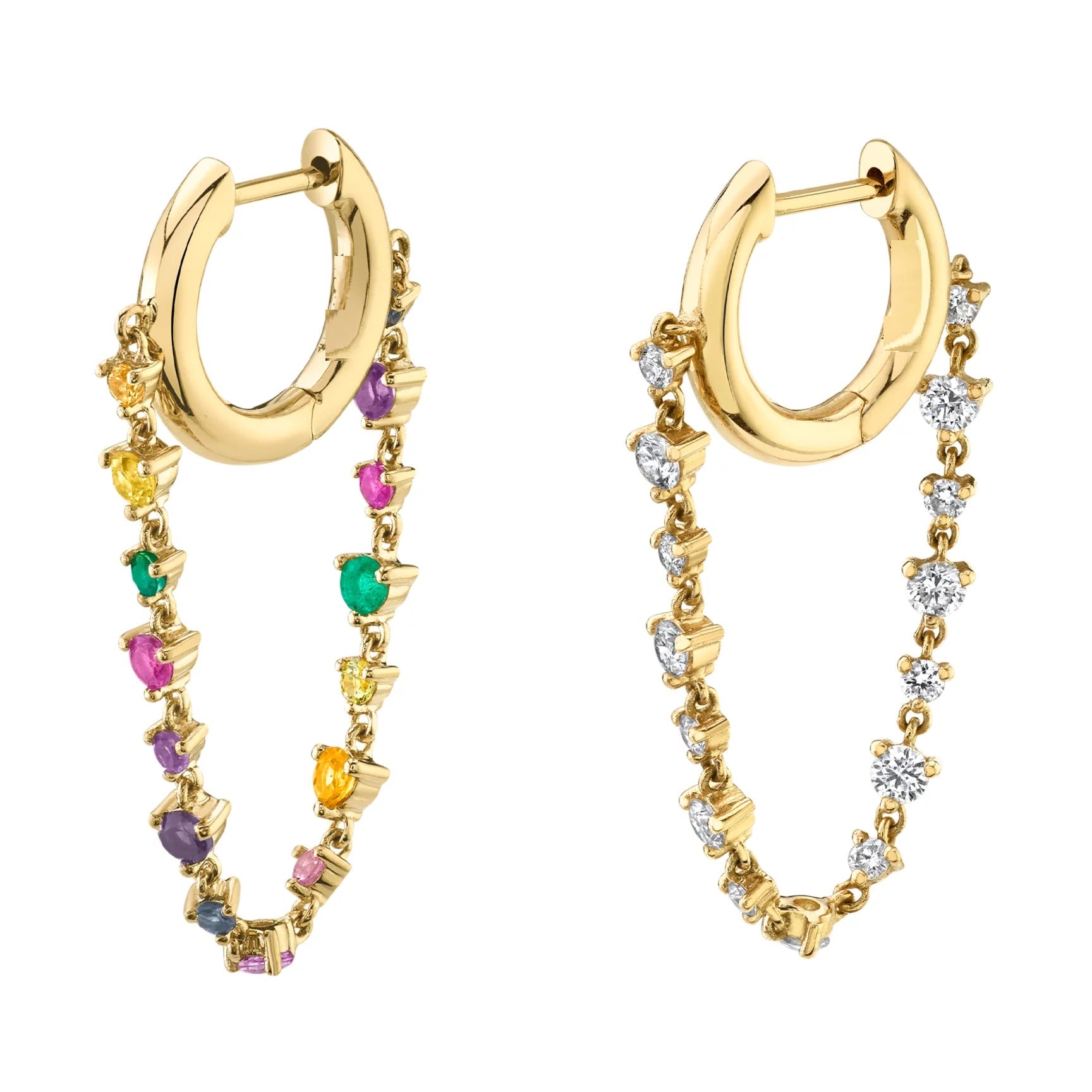 Chain & Sparkle hoops
