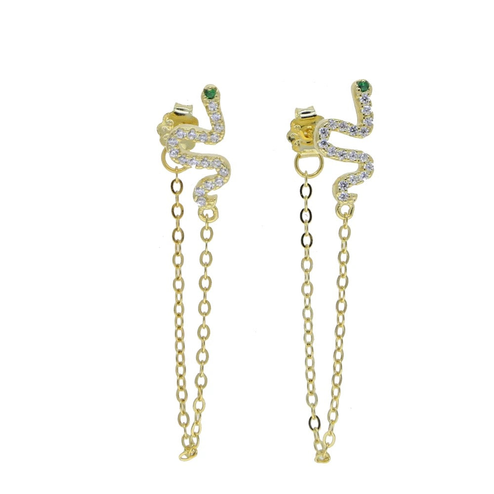 Snake on a Chain earrings