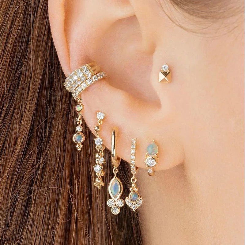 Opal Zirkonia earcufs